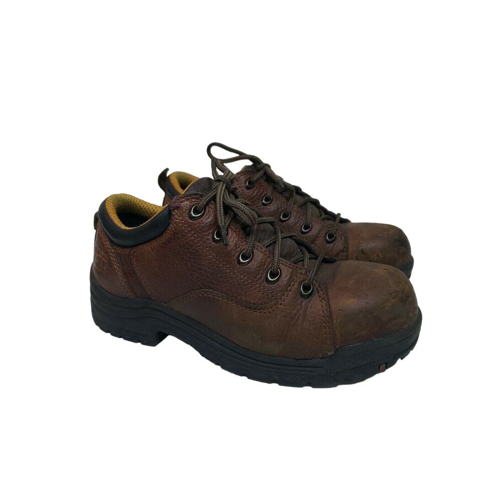 Timberland pro Women's 8 M Brown Steel Toe Safety Work Shoes wear